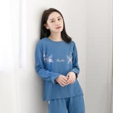 UMORFIL膠原蛋白公主袖口居家服-藍