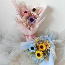 畢業禮物花束 我們會再見-馬卡龍外拍乾燥花束 婚禮結婚捧花乾燥