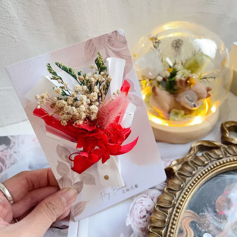 可愛聖誕熊熊花束 聖誕花束 棉花花束 熊熊花束 乾燥花束 聖誕節