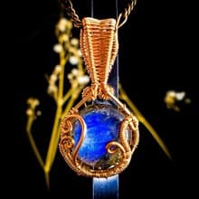 【Blue Halo.藍暈】手作藍拉長石編織項鍊