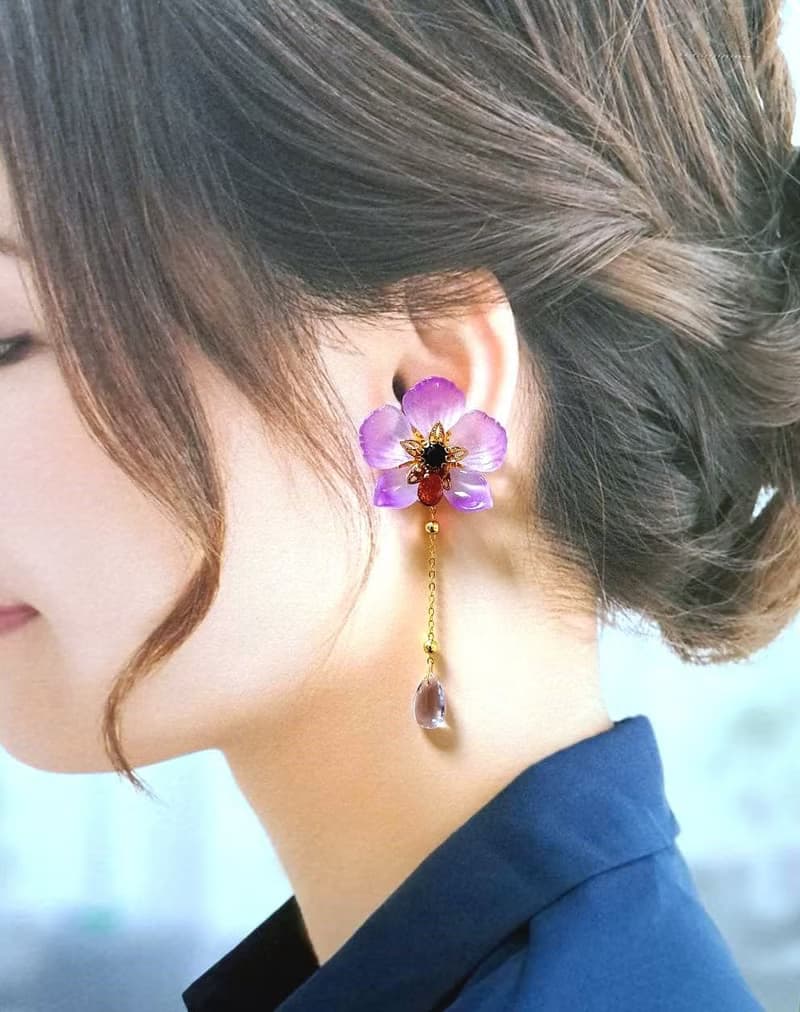 琉璃蝴蝶蘭系列【兩色】~夾式耳環、戒指