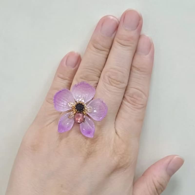 琉璃蝴蝶蘭系列【兩色】~夾式耳環、戒指