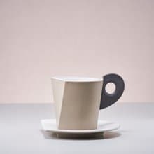 逗點 │ Comma - 咖啡杯盤組(淺褐)