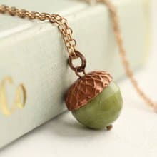 橄欖綠橡果項鍊