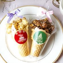 聖誕快樂版 小甜筒爆米花 | 耶誕慶祝 派對零食分享 交換禮物