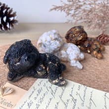水晶 哈士奇 幼犬 M號 | 天然石擺飾 |居家裝飾 萌犬禮物|黑曜石