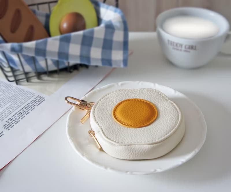 荷包蛋皮革造型零錢包 | 掛飾