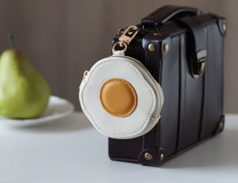 荷包蛋皮革造型零錢包 | 掛飾