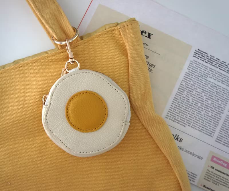 荷包蛋皮革造型零錢包 | 掛飾