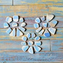 青花碎瓷 Blue and white Sea pottery shards 老瓷器 Broken china/Broken mosaic tiles 老瓷器