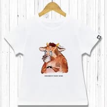 STATELYWORK 厭世生肖-牛-男女童裝白T恤