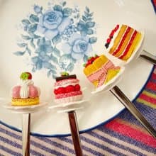 繽紛造型蛋糕叉匙4入組