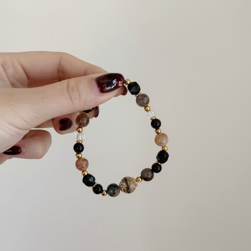 Mimis設計款 暮影燦金  胎毛水晶手鍊