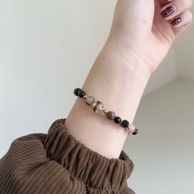 Mimis設計款 暮影燦金  胎毛水晶手鍊