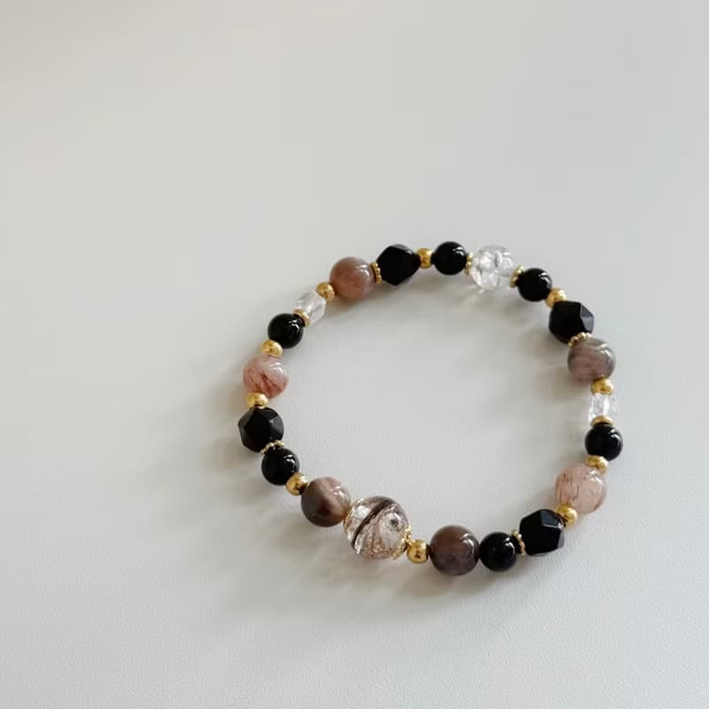 Mimis設計款 暮影燦金  胎毛水晶手鍊