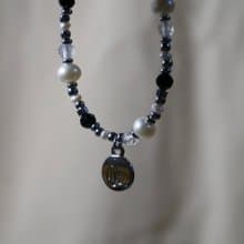 ll 白天不懂夜的黑 ll 淡水珍珠 黑碧璽 白水晶手鍊 BR-00009