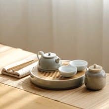 聞說|日式煙灰簡約茶壺茶具套裝 家用禪意功夫陶瓷茶杯小號茶盤