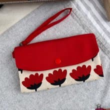 不摺鈔手作布長夾-免費加贈手提帶