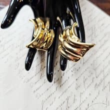 紀梵希Givenchy 鍍金緞帶耳夾【法國老件時尚首飾】