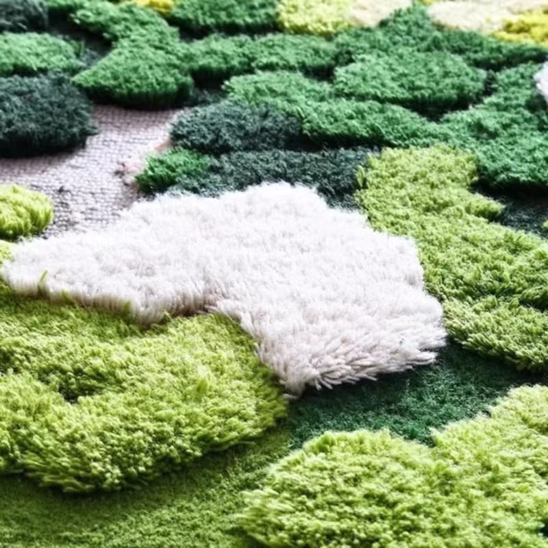 北歐風 手作 紐西蘭羊毛地毯 森林苔蘚 客廳臥室 床邊墊 家居裝飾