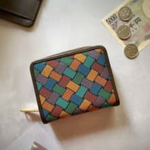 複製保留換季特賣  拉鍊短夾 真皮 / 布防潑水 平織緹花  華麗經-