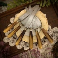 法國天然洞角手柄鋼刃餐刀一把-A款