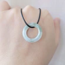 親翠 天然翡翠 冰粉粉綠綠美飄花戒鍊 鎖骨鍊