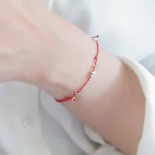 925純銀 織星 紅色開運 幸運繩 手繩 蠟繩 免費送禮包裝