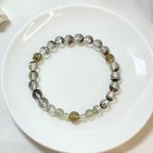 【嚴選】半盆綠幽靈 綠兔毛 焙茶色綠碧髮 綠碧璽 水晶手鍊