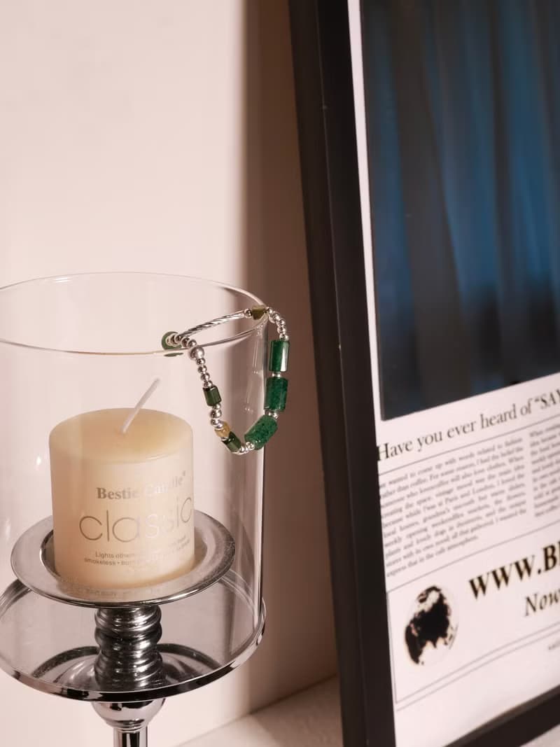 羅勒碎擊。綠草莓 綠碧璽 S925純銀 手鍊