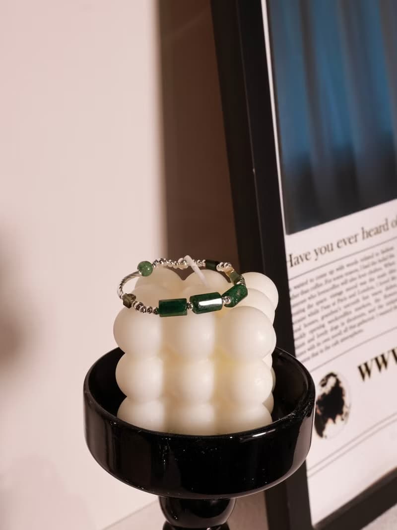 羅勒碎擊。綠草莓 綠碧璽 S925純銀 手鍊