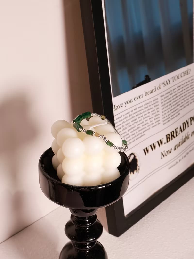 羅勒碎擊。綠草莓 綠碧璽 S925純銀 手鍊