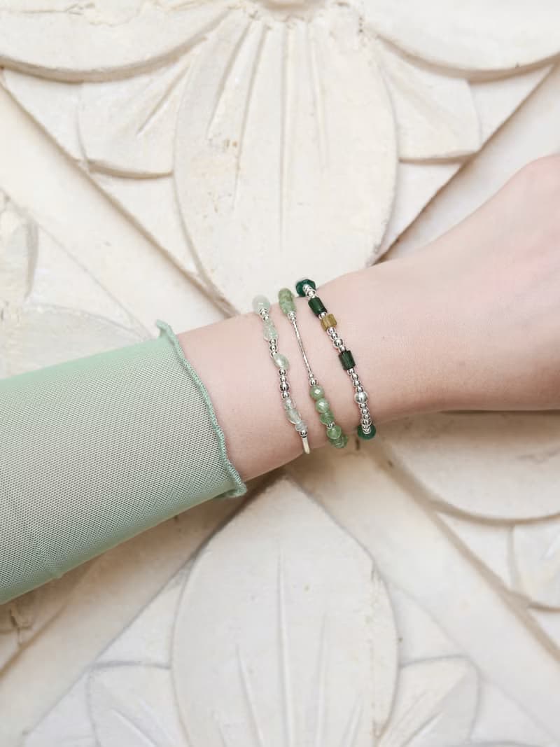 羅勒碎擊。綠草莓 綠碧璽 S925純銀 手鍊