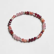 草莓晶紅石榴南紅瑪瑙925純銀手鍊
