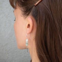 Raw Amazonite Earrings, 925 Silver, Taurus gem, Libra gift, Sagittarius stone