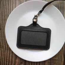 藝創小間 | 植鞣革黑色橫式雙面證件套識別證卡套情人節禮物