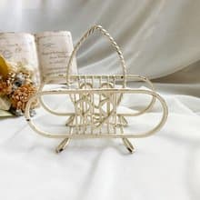 【好日戀物】德國帶回優雅鄉村風手製淡黃色鑄鐵餐巾架明信片架
