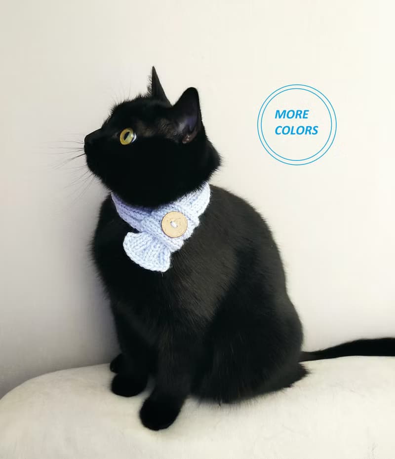 Pet scarf with button Dog scarf Cat scarf Pet collar Pet cowl Knit pet neck wear