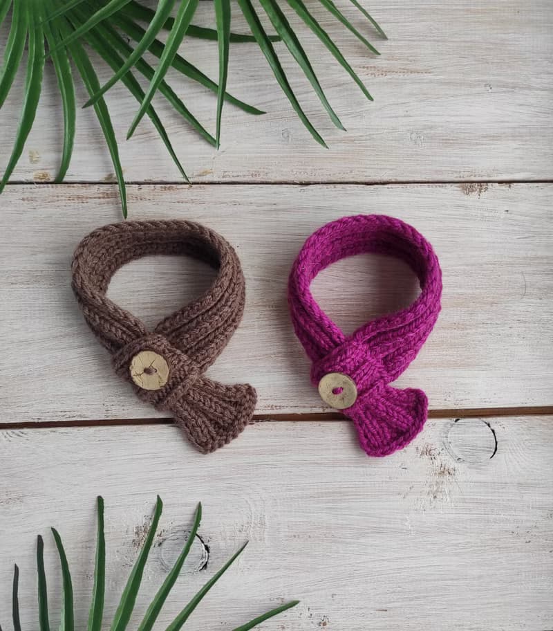 Pet scarf with button Dog scarf Cat scarf Pet collar Pet cowl Knit pet neck wear