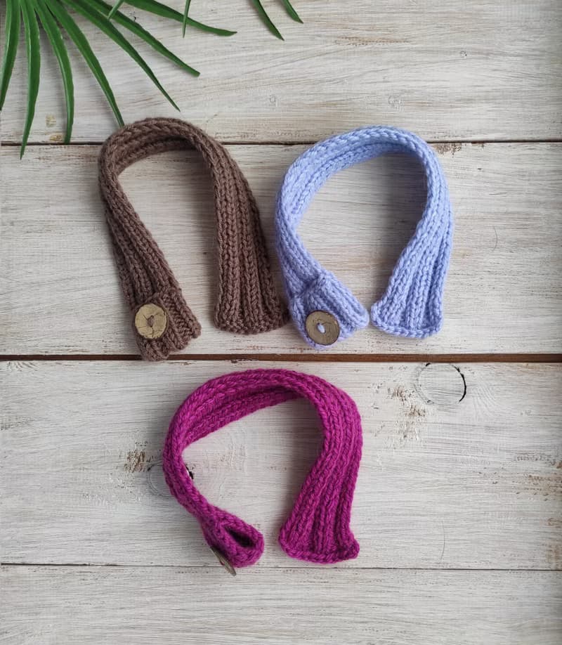 Pet scarf with button Dog scarf Cat scarf Pet collar Pet cowl Knit pet neck wear