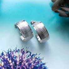 Vintage Jewelry 西洋古董飾品 簡約 亮銀 C圈 夾式耳環