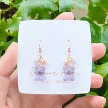 葡萄軟糖小坐熊 天然紫水晶耳環 人緣提升 招貴人