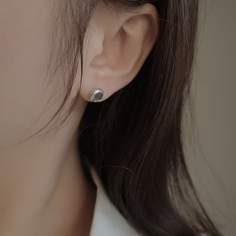 925純銀 原礦 彩色 藍寶石 尖晶石 熔岩 耳環 耳夾  免費送禮包裝