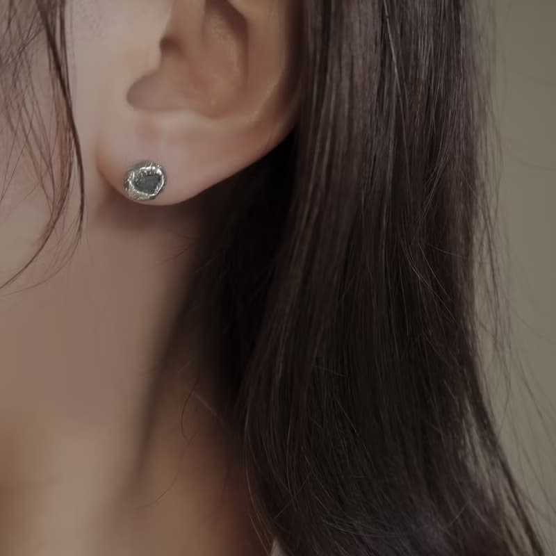 925純銀 原礦 彩色 藍寶石 尖晶石 熔岩 耳環 耳夾  免費送禮包裝