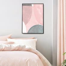 幾何圓 • 粉彩 - 粉灰優雅幾何佈置/現代感簡單設計/辦公室掛畫