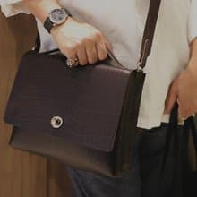 Zemoneni 黑朱古力 手作牛皮手袋 斜背包 香港設計