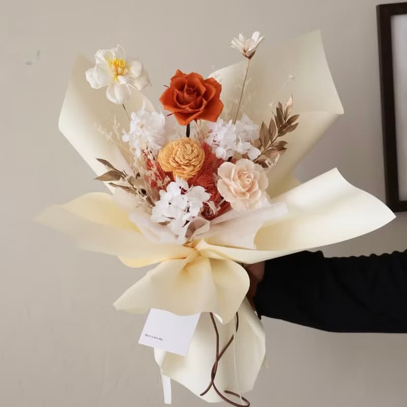 情人節玫瑰花束 陽光橙色 擴香花束 生日 週年禮物