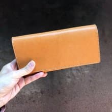 經典對折長夾/皮夾  Color:黃棕色 植鞣牛革製