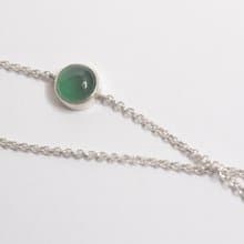 綠蔭繞鍊 純銀手工手鍊 綠玉髓