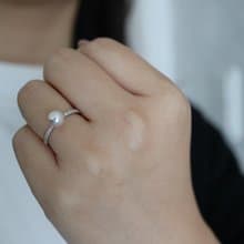 6.5mm 彩凜級akoya珍珠戒指 鉑金鑲鑽戒指 日本製 婚戒